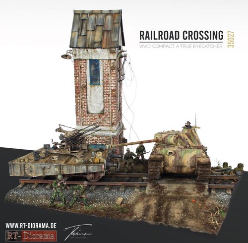 RT-Diorama 35027 Diorama Base: Railroad Crossing (1:35)
