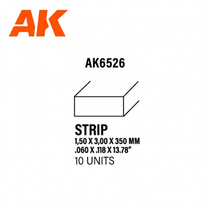 Main Image Strips 1.50 x 3.00 x 350mm - STYRENE STRIP