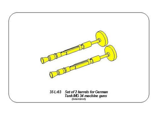 Set of Barrels for German Tank MG 34 machine guns