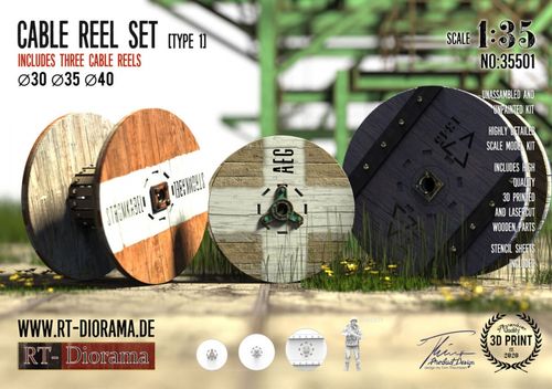 RT-Diorama 1:35 - 35501 Cable Reel Set (3 pcs. / Small)