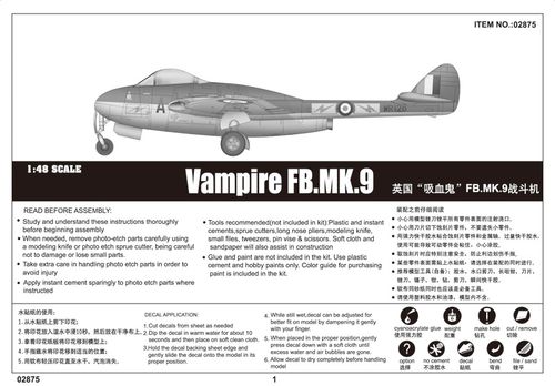Trumpeter 1:48 - Vampire FB.MK.9 02875 