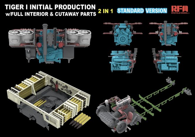 Hovedbilde RFM 1:35 - Tiger I initial prod. interior-cutaway ...