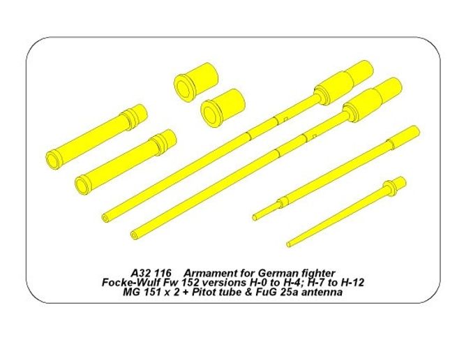 Main Image Armament for German fighter Fw-152 versions H-0 ...