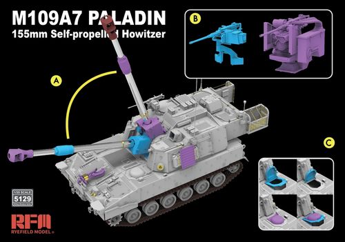 RFM 1:35 - M109A7 Paladin w/metal barrel & workable tracks