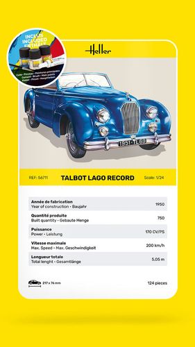 Heller 1:24 - Talbot Lago Record - Starter Set 56711 