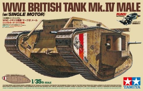 Tamiya 1:35 - WWI British Tank Mk.IV Male - w/Single Motor/British Figures (30057)