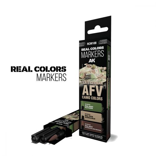 AK Real Colors Markers - Late German AFV Camo Colors - 3 markers