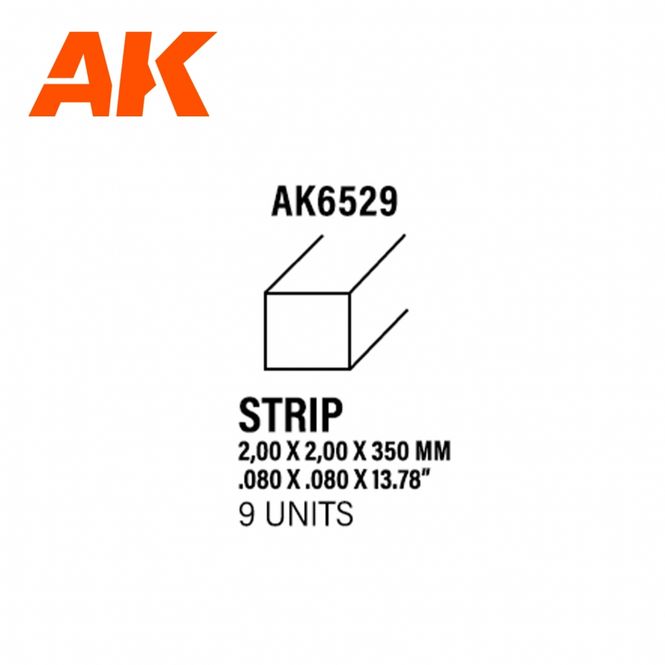 Main Image Strips 2.00 x 2.00 x 350mm - STYRENE STRIP