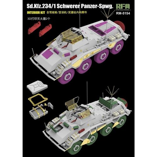 Rye Field Model 1:35 - Sd.Kfz. 234/1 Schwerer Panzer Spahwagen - Full Interior (5154)