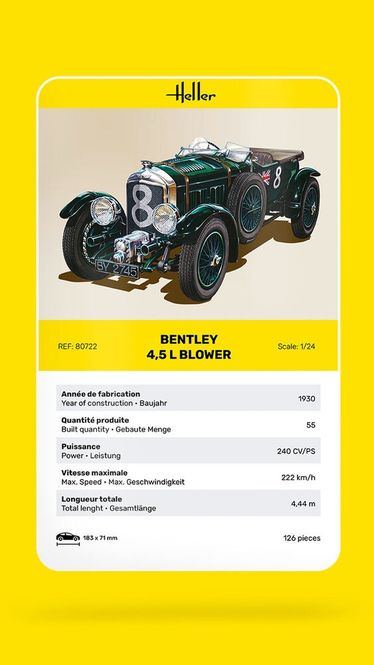 Hovedbilde Heller 1:24 - Bentley 4,5 L Blower (80722)