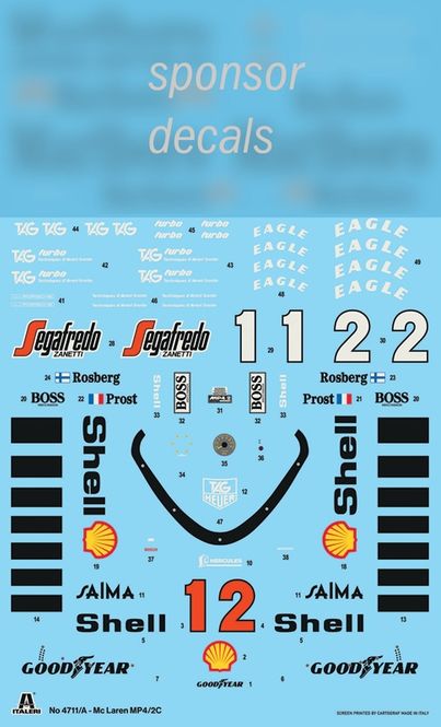 Hovedbilde Italeri 1:12 - McLaren MP4/2C Prost-Rosberg ...