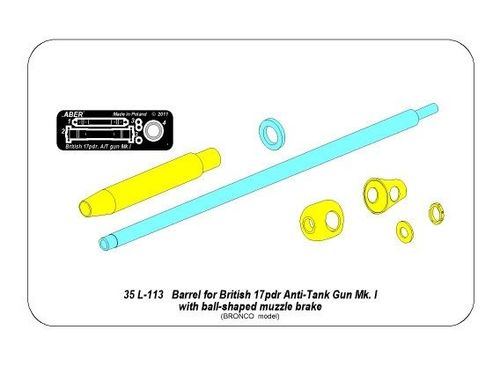 Barrel for 17pdr A/T Gun with ball muzzle brake