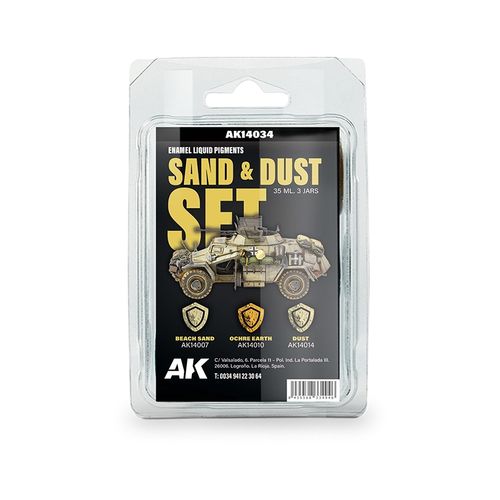 AK-Interactive AK14034 Sand & Dust Set - Enamel Liquid Pigment