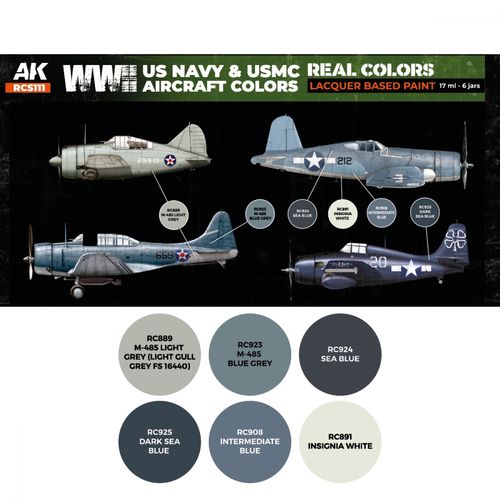 AK-Interactive RCS111 US Navy & USMC WWII Aircraft Colors Set