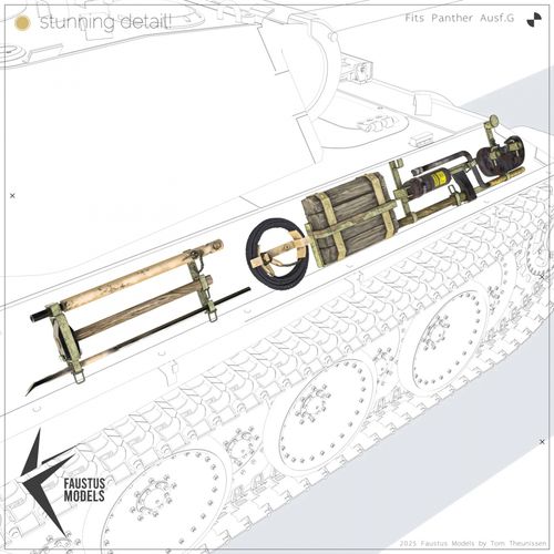 Faustus Models 1:35 - FM35020 Panther Tool Racks (Factory new)
