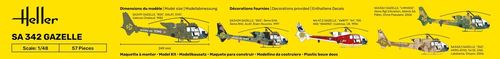 Heller 1:48 - SA 342 Gazelle - Starter Kit 56486 