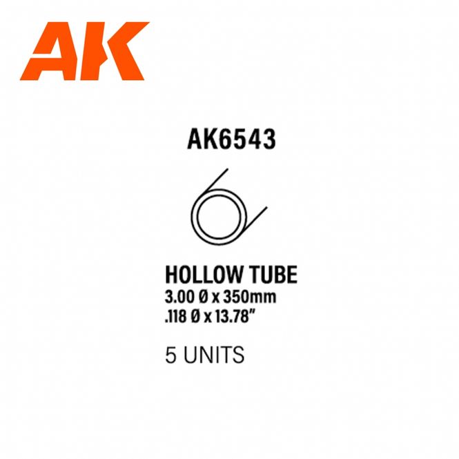 Main Image Hollow tube 3.00dx350mm (W.T. 0,7mm)-STYRENE ...