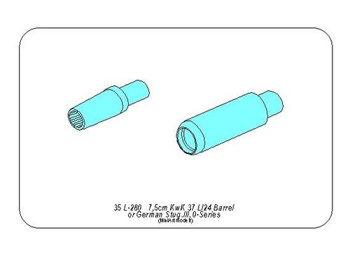 7,5cm KwK 37 L/24 barrel for German Stug. III  0-Series