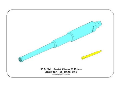 45 mm 20 K tank barrel for T-26
