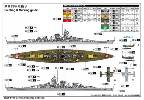 Trumpeter 1:700 - German Gneisenau Battleship (06736)