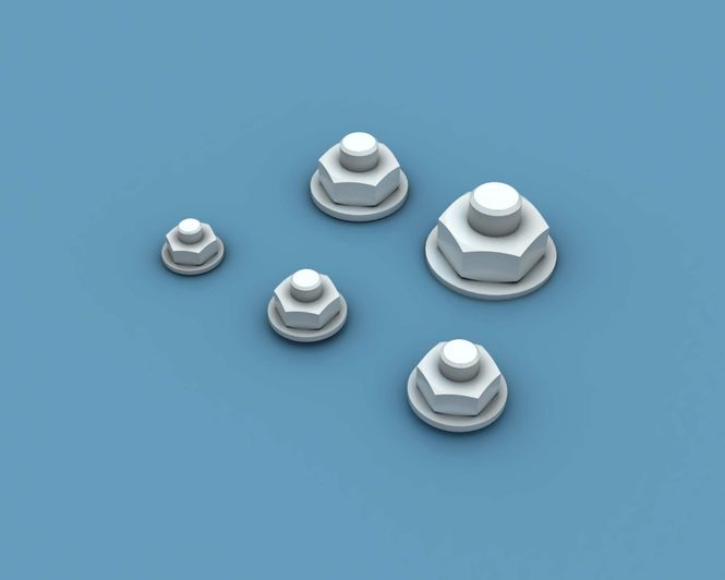 Hovedbilde ANYZ Nuts & Washers Type 1 / 0.6mm-1.2mm 200 pcs