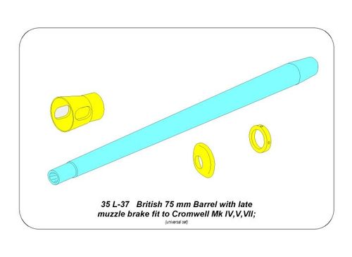 Britsh 75mm Barr with very late muzzle brake Cromwell MkIV
