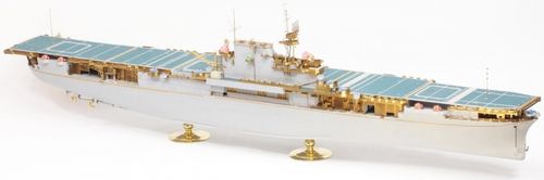 Pontos Model 1:200 - USS CV-6 Enterprise 1942 Detail Up Set Teak Tone Wooden Deck (for Trumpeter 03712) (27010FN)