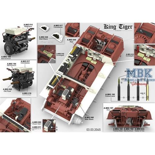 Takom 1:35 - King Tiger Henschel Abt. 505 w/Zimmerit - INTERIOR