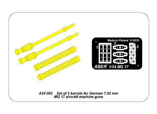 Set of 2 barrels for German 7,92 mm MG 17aircraft machine guns - Aber Models