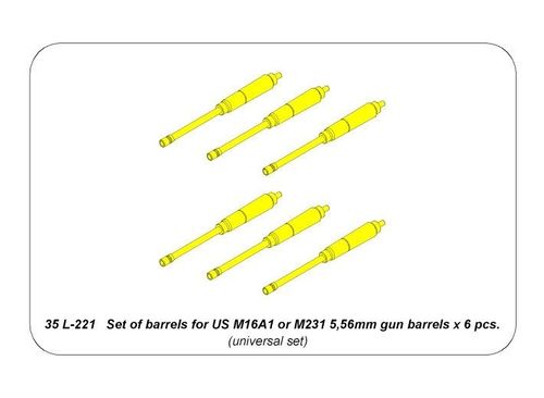 Set of barrels for US M16A1 or M231 5,56mm gun barrels x 6 pcs.