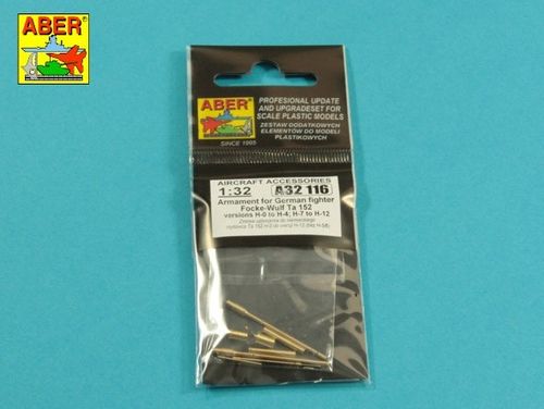 Armament for German fighter Fw-152 versions H-0 to H-4; H-7 to H12 - Aber Models