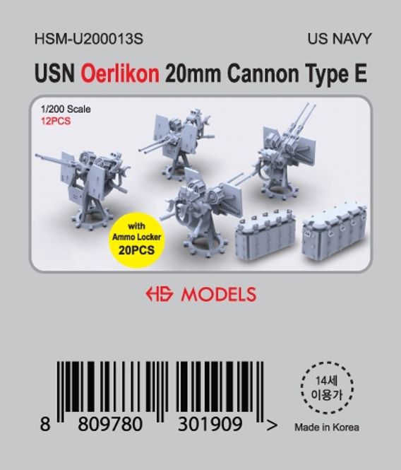 Hovedbilde HS Models 1:200 - US Navy Oerlikon 20mm Cannon ...