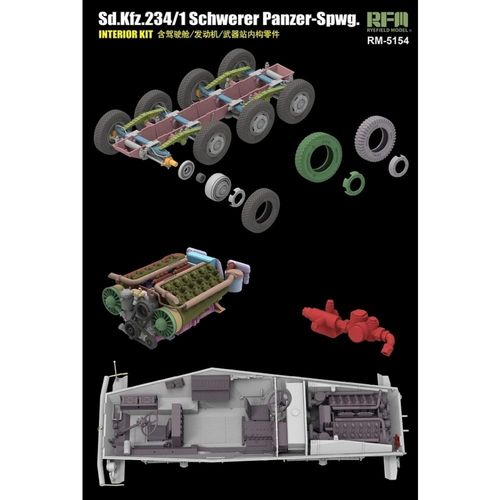 Rye Field Model 1:35 - Sd.Kfz. 234/1 Schwerer Panzer Spahwagen - Full Interior (5154)