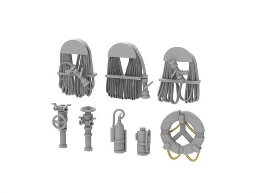 HS Models 1:200 - US Navy Fire Hose & Velve, Life Ring Set