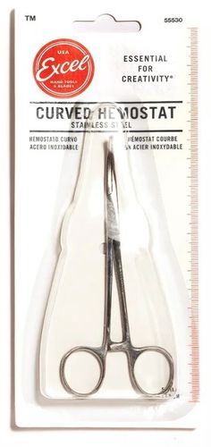 Excel 140mm curved precision tweezers with lock