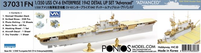 Hovedbilde Pontos Model 1:350 - USS Enterprise CV-6 1942 ...
