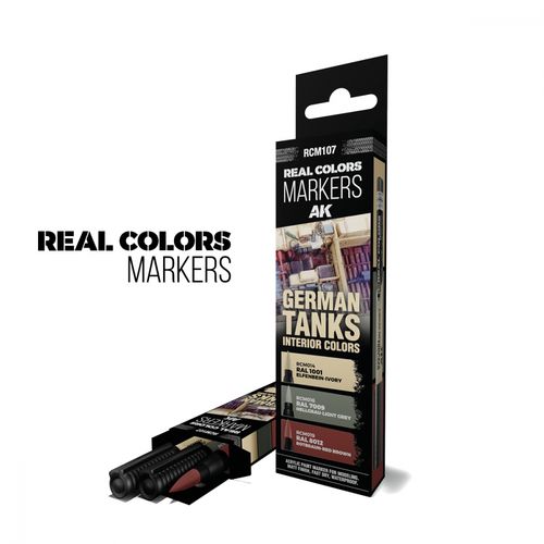 AK Real Colors Markers - German Tanks Interior Colors - 3 markers