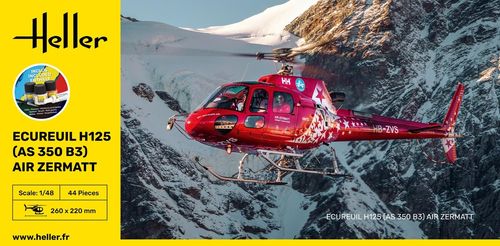 Heller 1:48 - Ecureuil H125 (AS 350 B3) Air Zermatt - Starter Kit 56490 