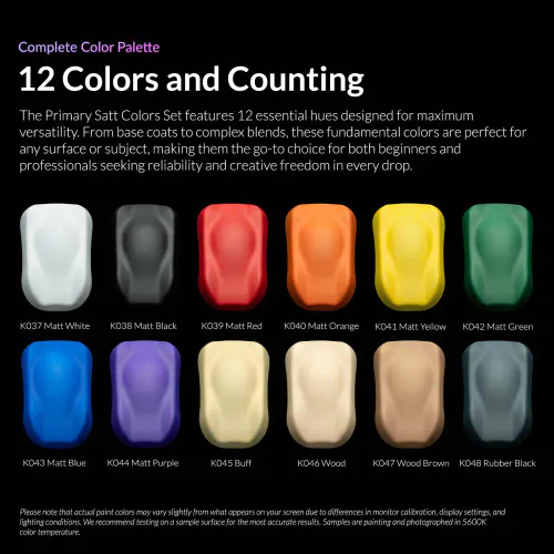 Kaleido - 12 Matt Primary Colors Set