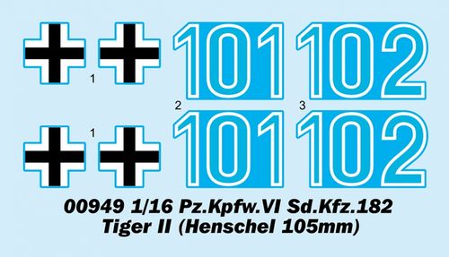 Trumpeter 1:16 - Pz.Kpfw.VI Sd.Kfz.182 Tiger II (Henschel Turret with 105 mm Gun) (00949)