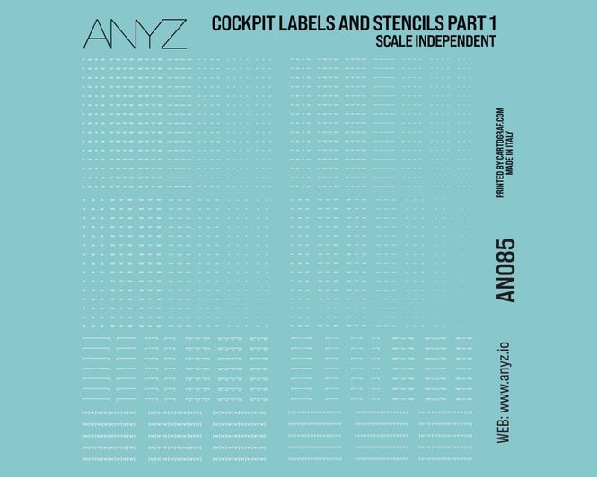 Main Image ANYZ Cockpit Labels and Stencils Part 1 (Scale ...
