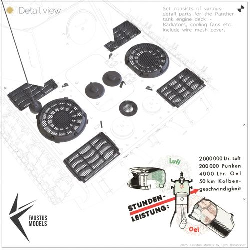 Faustus Models 1:35 - FM35026 Panther A Engine Details Type A
