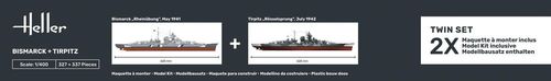 Heller 1:400 - Bismarck And Tirpitz Twinset 85078 