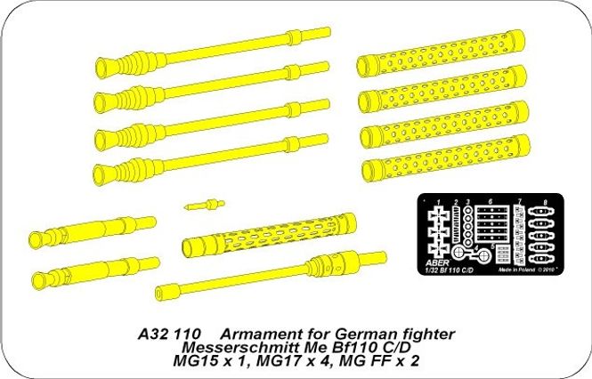 Main Image Armament for Me 110 C/D - Aber Models