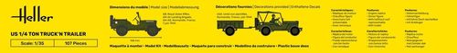 Heller 1:35 - US 1/4 Ton Truck'n Trailer 81105 