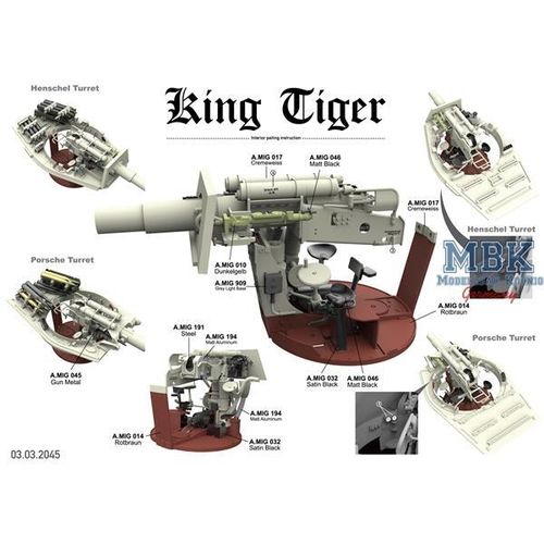 Takom 1:35 - King Tiger Henschel Abt. 505 w/Zimmerit - INTERIOR