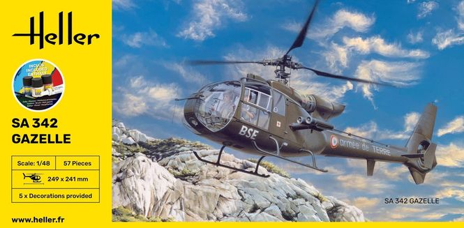 Hovedbilde Heller 1:48 - SA 342 Gazelle - Starter Kit 56486 
