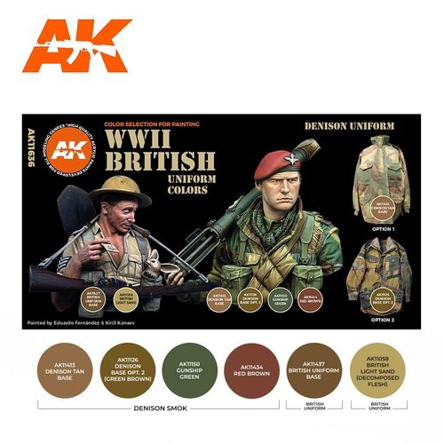 AK-Interactive AK 11636 WWII BRITISH UNIFORM COLORS SET