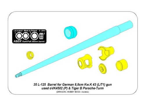 Barrel for VK4502 (P) & Tiger B Porsche-Turm