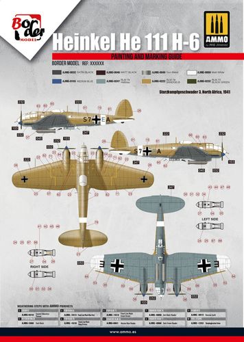 Border Model 1:35 - Heinkel He-111 H-6 - German WWII Bomber